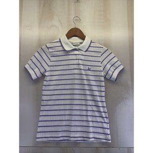 Vintage 1980-90s Hunters Glen Womens Purple White Polo Shirt Size S USA-6979